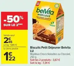 Carrefour Drive Lu - biscuits petit déjeuner belvita offre