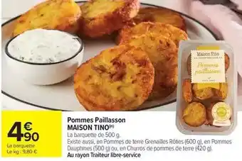 Carrefour Drive Maison tino - pommes paillasson offre