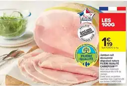 Carrefour Drive Carrefour - jambon cuit déricornénéné dégraissé nature offre