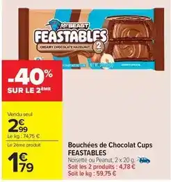 Carrefour Drive Bouchées de chocolat cups offre