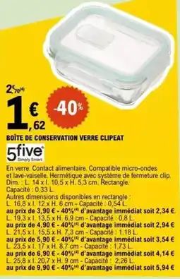 E.Leclerc 5five - boite de conservation verre offre
