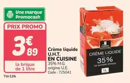 Promocash Crème liquide u.h.t. en cuisine offre