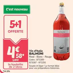 Promocash Vin d'italie balmoni offre
