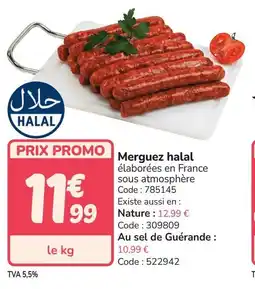 Promocash Merguez halal offre