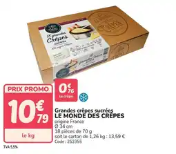 Promocash Grandes crêpes sucrées le monde des crêpes offre