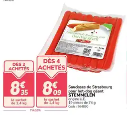 Promocash Saucisses de strasbourg pour hot-dog géant stemmelen offre