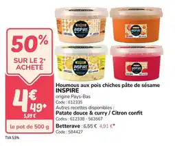 Promocash Houmous aux pois chiches pâte de sésame inspire offre