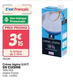 Promocash Crème légère u.h.t. en cuisine offre