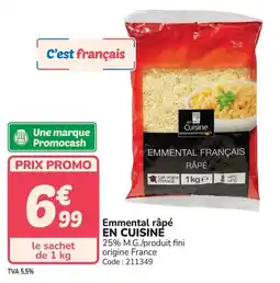Promocash Emmental râpé en cuisine offre