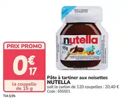Promocash Pâte à tartiner aux noisettes nutella offre