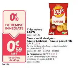 Promocash Chips nature lay's offre