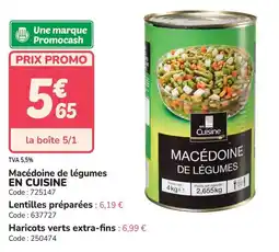 Promocash Macédoine de légumes en cuisine offre