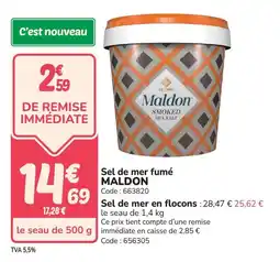 Promocash Sel de mer fumé maldon offre