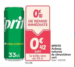 Promocash Sprite arômes naturels de citron citron vert offre