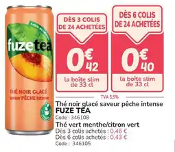 Promocash Thé vert menthe citron vert fuzetea offre