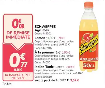 Promocash Schweppes agrumes offre