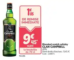 Promocash Blended scotch whisky clan campbell offre