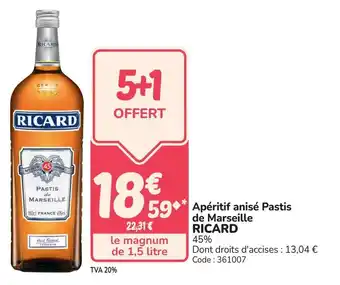 Apéritif anisé pastis de marseille ricard