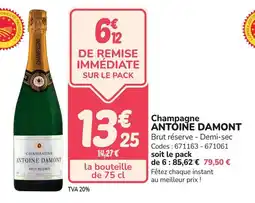 Promocash Champagne antoine damont offre