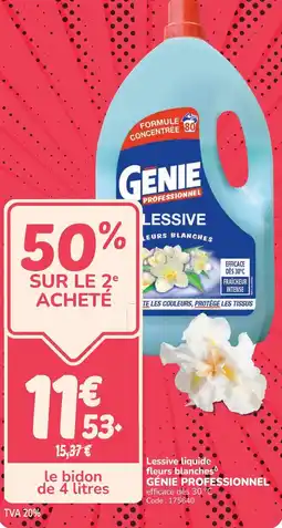 Promocash Lessive liquide fleurs blanches génie professionnel offre