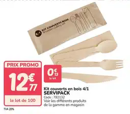 Promocash Kit couverts en bois 4/1 servipack offre