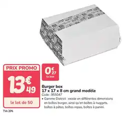 Promocash Burger box offre