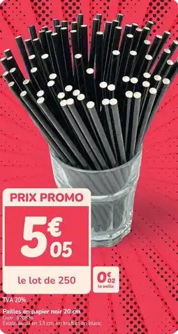 Promocash Pailles en papier noir offre