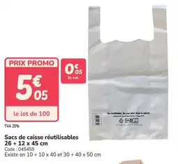 Promocash Sacs de caisse réutilisables offre