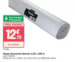 Promocash Nappe damassée blanche offre