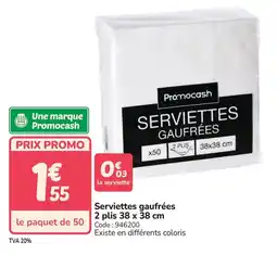 Promocash Serviettes gaufrées 2 plis offre