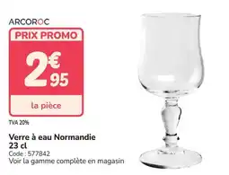 Promocash Verre à eau normandie offre