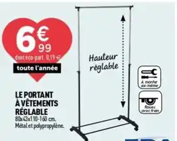 Centrakor Le portant à vêtements réglable offre