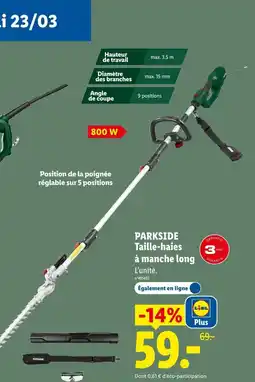 Lidl PARKSIDE Taille-haies à manche long offre