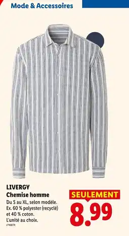 Lidl LIVERGY Chemise homme offre