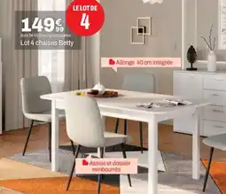BUT Lot 4 chaises Betty offre