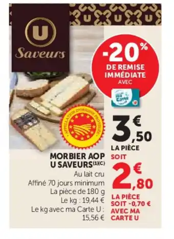 U Express Morbier aop u saveurs offre
