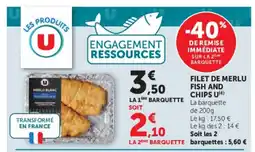 U Express U Filet de merlu fish and chips offre
