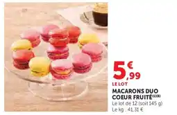 U Express Macarons duo coeur fruité offre