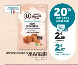 U Express U DE NOS REGIONS Chips de sarrasin au sel de guerande offre