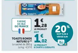 U Express U Toasts ronds nature offre