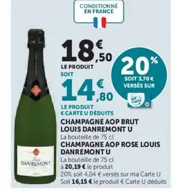 U Express Champagne aop rose louis danremont u offre