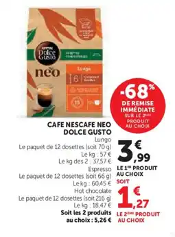 U Express Cafe nescafe neo dolce gusto offre
