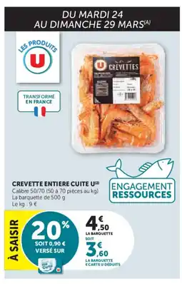 U Express U Crevette entiere cuite offre