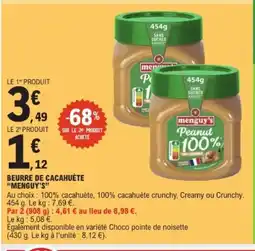 E.Leclerc MENGUY'S Beurre de cacahuète offre
