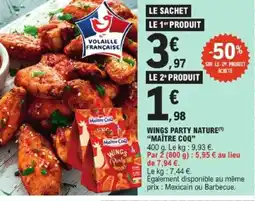 E.Leclerc MAÎTRE COQ Wings party nature offre
