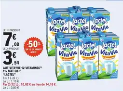 E.Leclerc LACTEL Lait vita'vie 12 vitamines1% mat.gr. offre