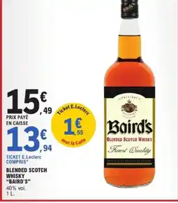E.Leclerc BAIRD'S Blended scotch whisky offre