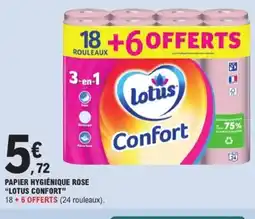 E.Leclerc LOTUS CONFORT Papier hygiénique rose offre