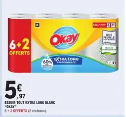 E.Leclerc OKAY Essuie-tout extra long blanc offre