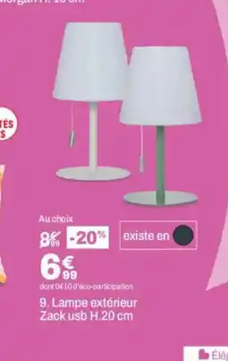 BUT Lampe extérieur Zack usb offre
